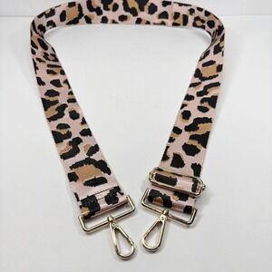 Replacement Statement Bag Strap Leopard Print Adjustable Gold Hardware Pink